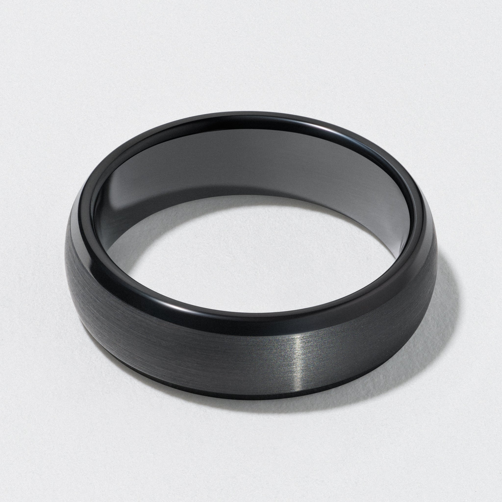 Mens wedding band matte on sale black