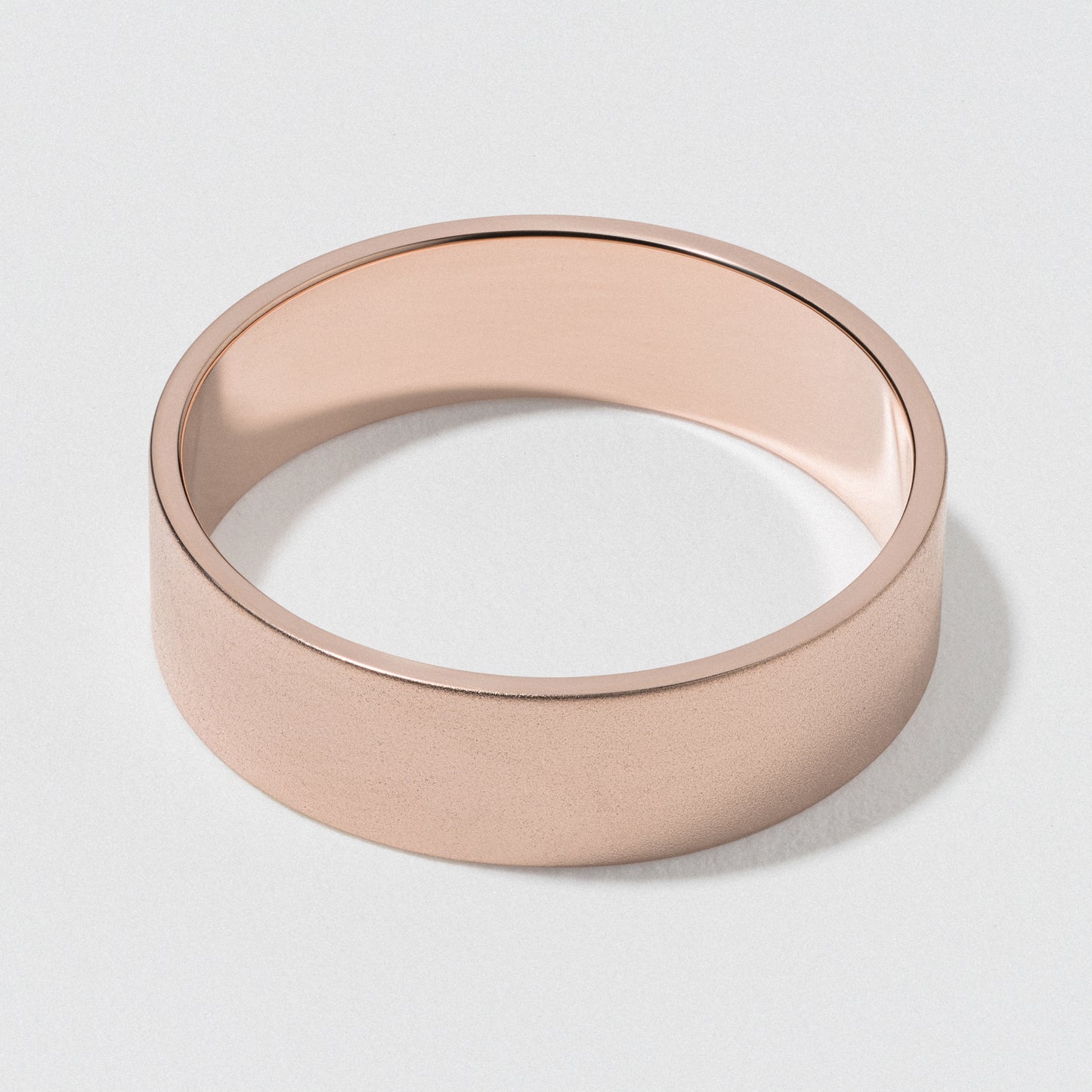 Rose Gold Flat Wedding Band - Matte 6mm