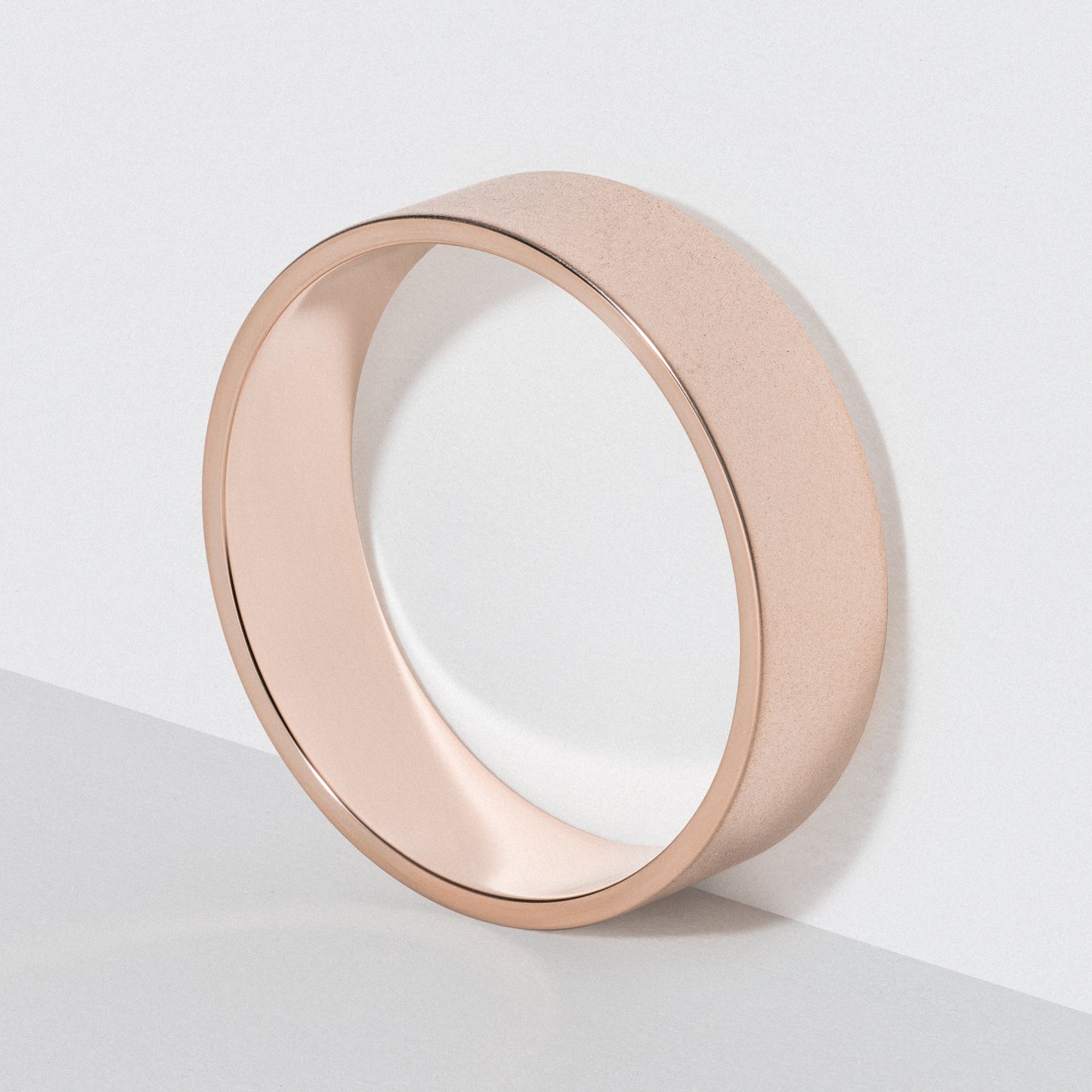 Rose Gold Flat Wedding Band - Matte 6mm