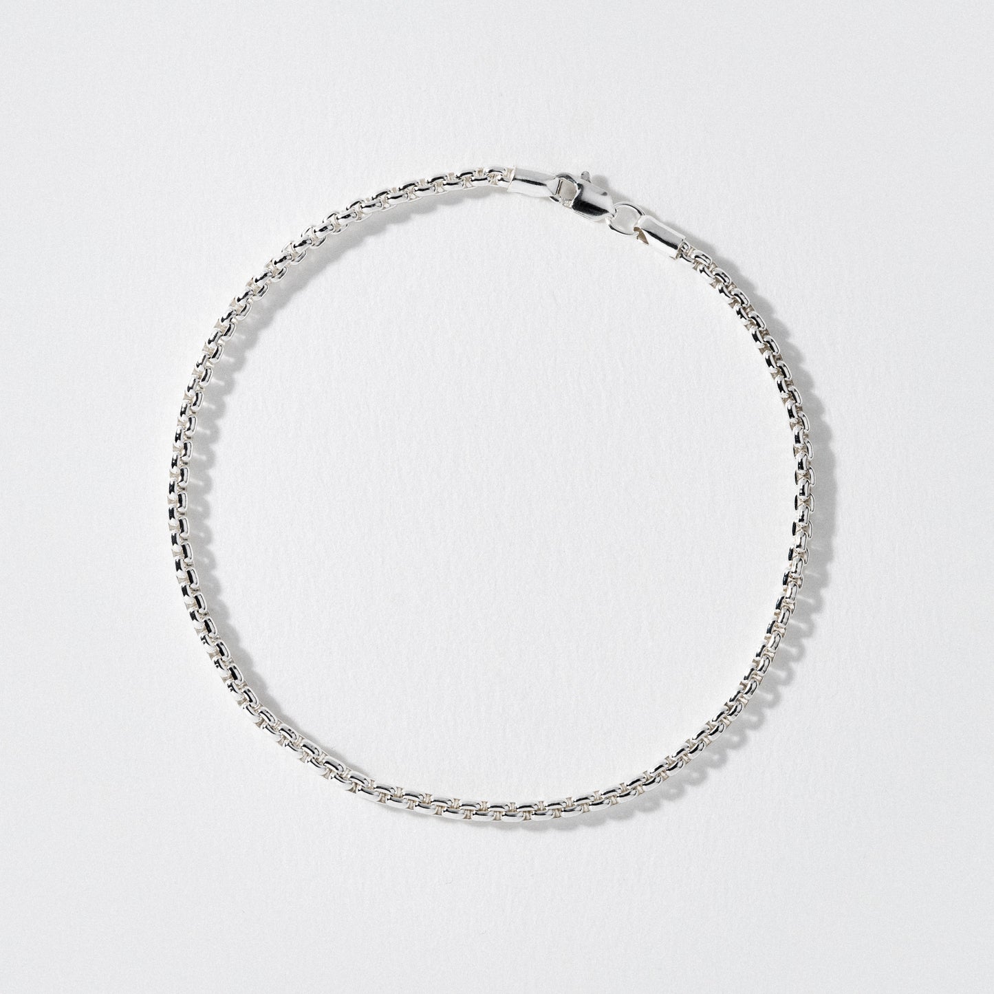 Sterling Silver Box Chain Bracelet - Polished 2.6mm