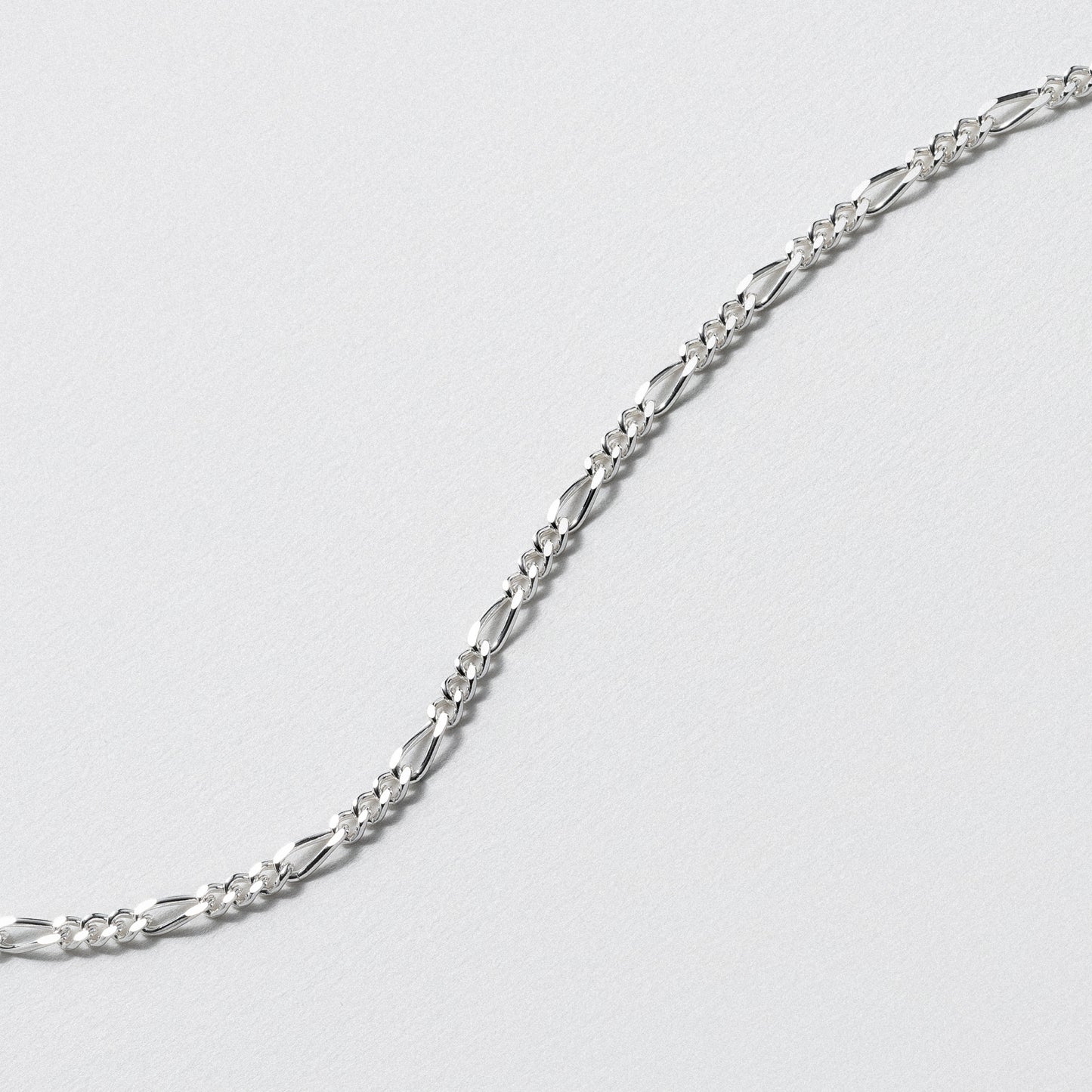 Sterling Silver Figaro Bracelet - Polished 3.5mm