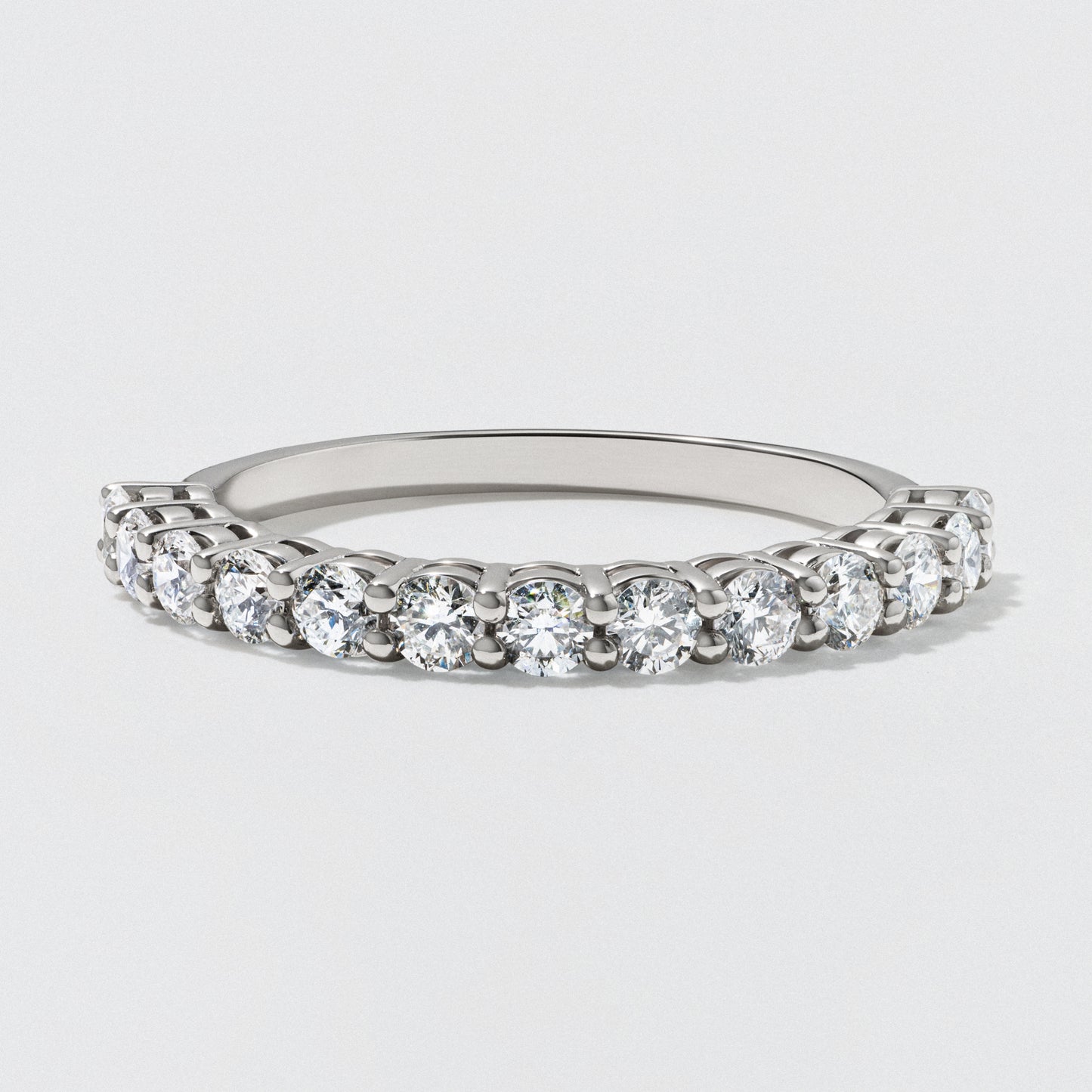 Platinum Diamond Half Eternity Wedding Band - Polished 2.5mm