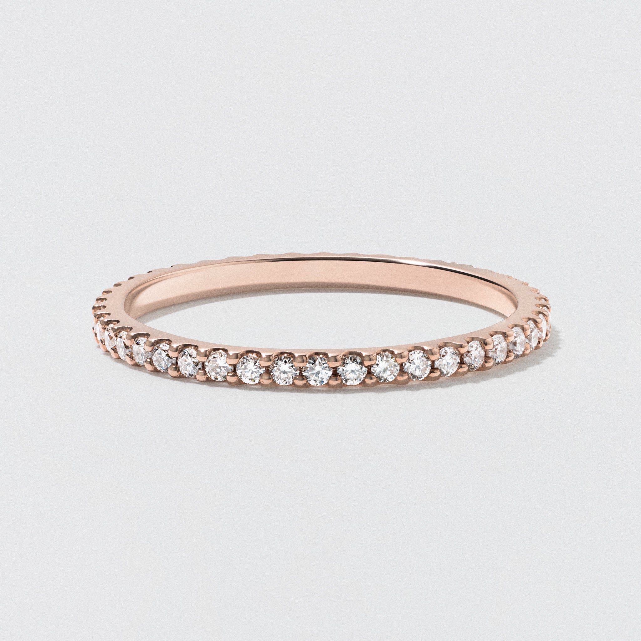 Rose Gold Diamond Eternity Wedding Band Polished 1.5mm