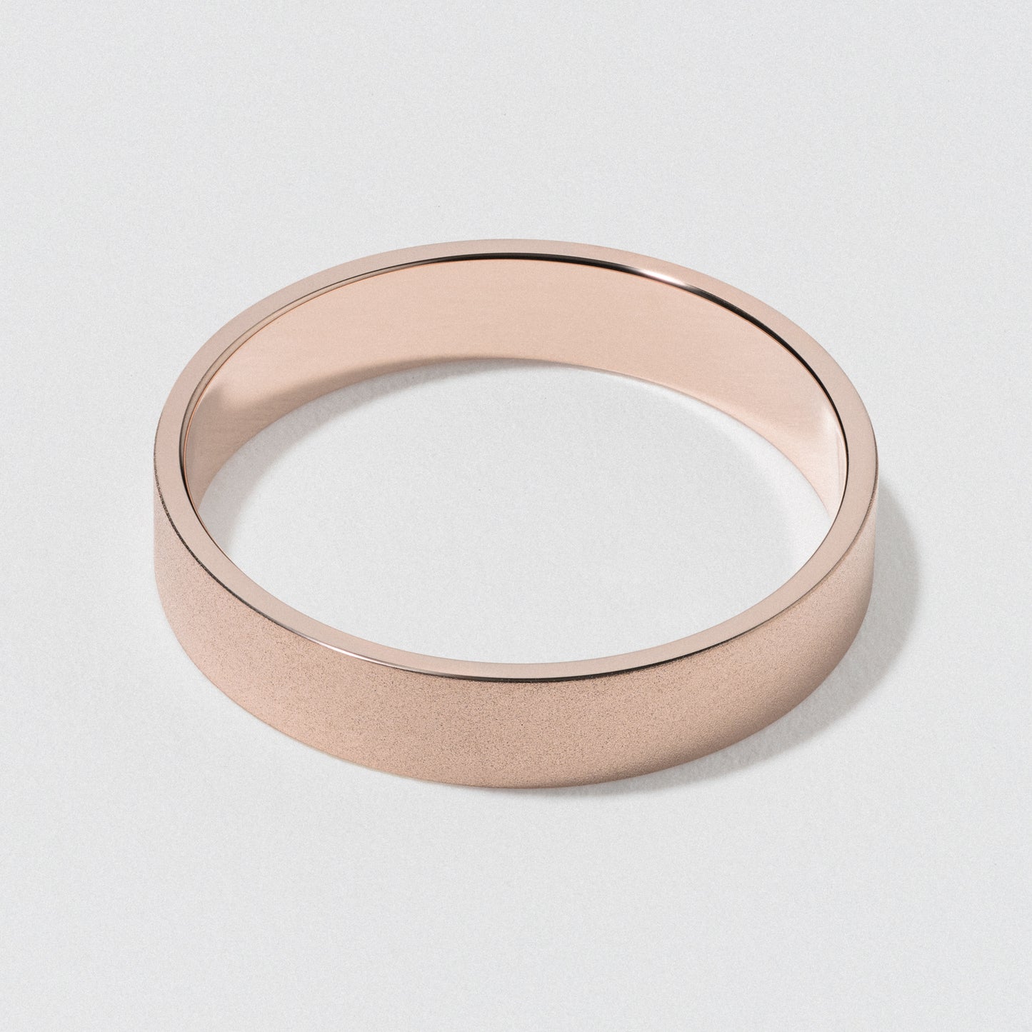 Rose Gold Flat Wedding Band - Matte 4mm