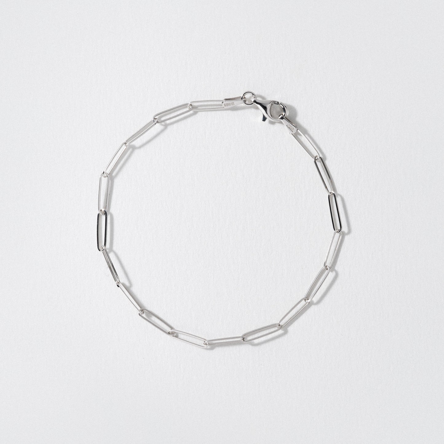 White Gold Chain Link Bracelet - Polished 2.6mm