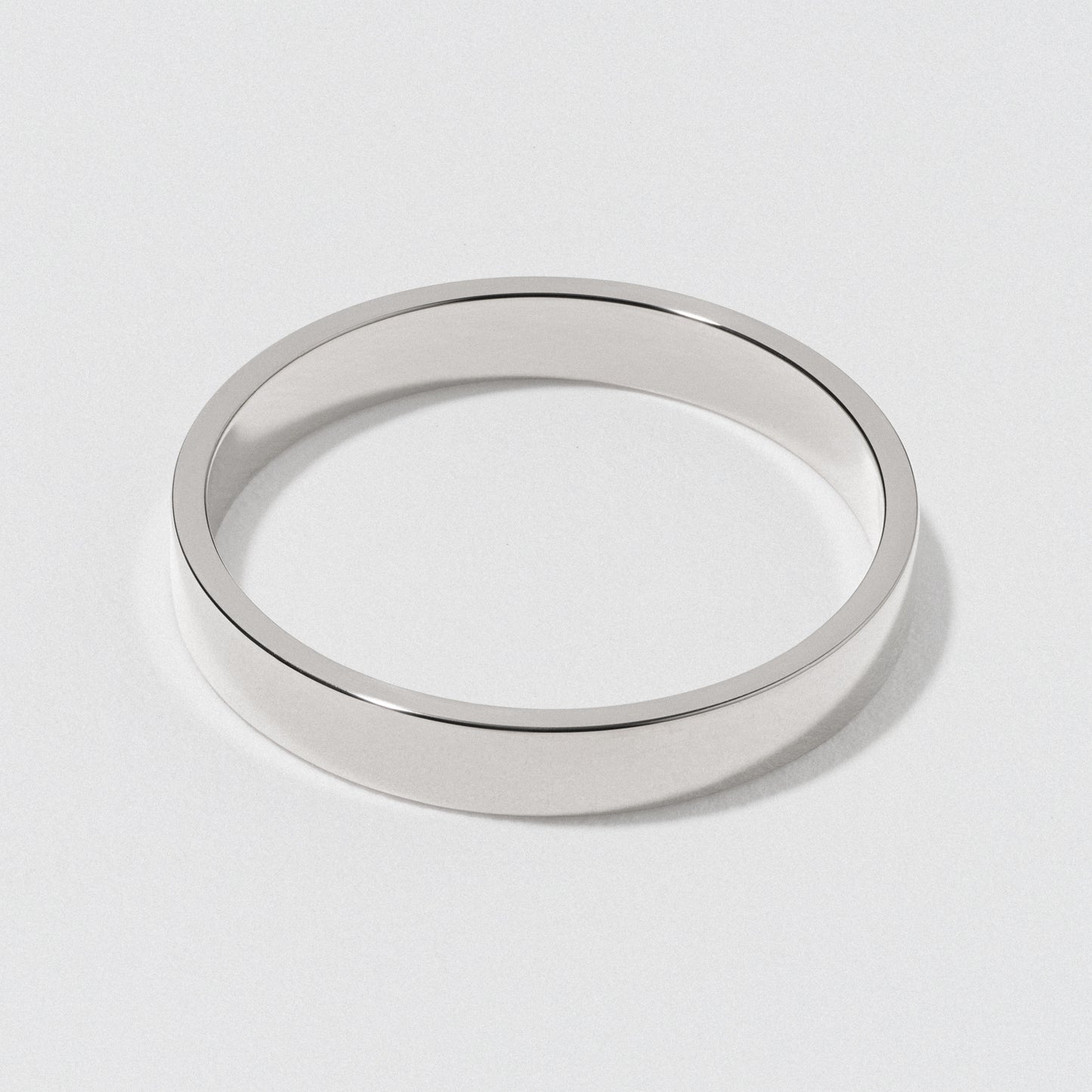 Platinum Flat Wedding Band - Polished 3mm