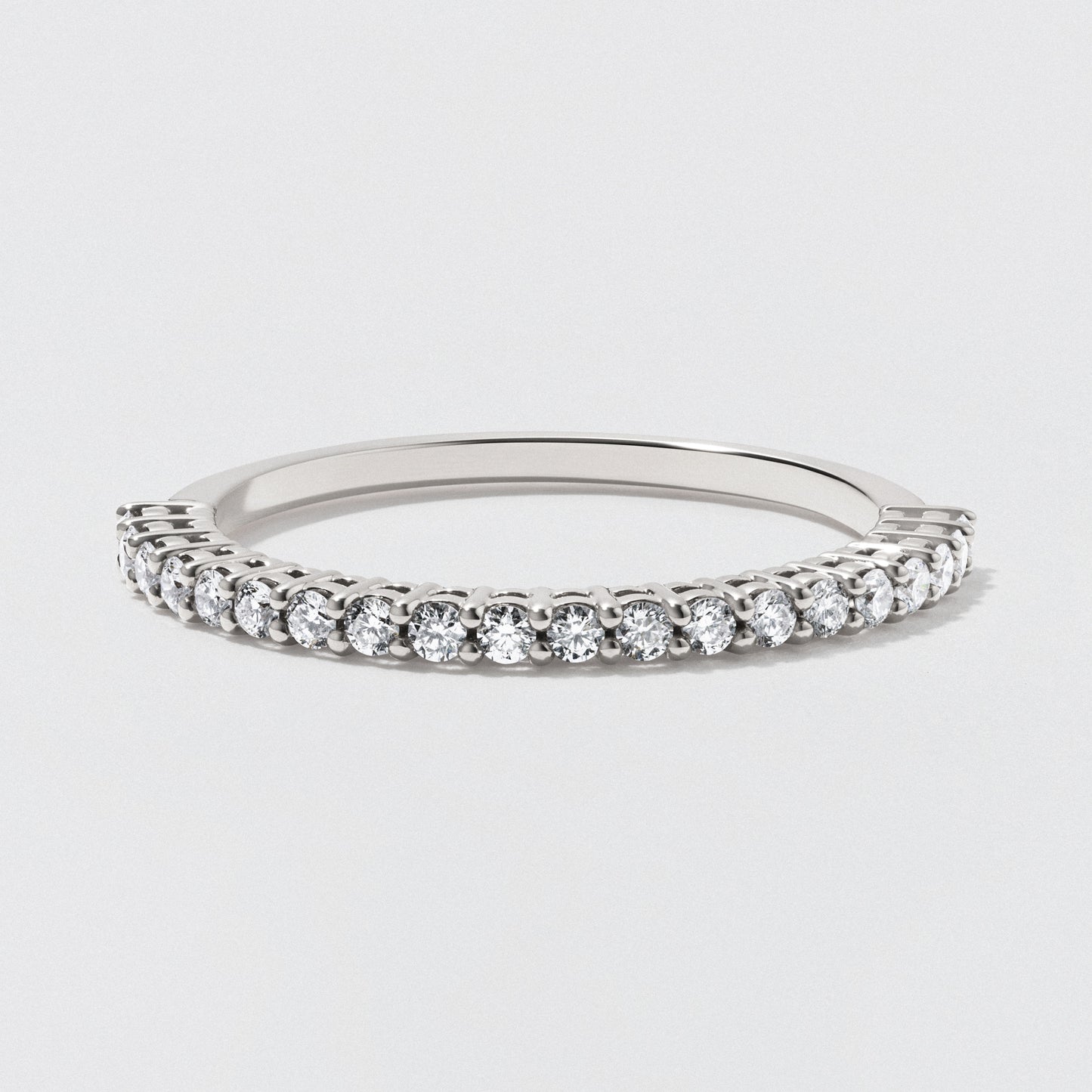 White Gold Diamond Half Eternity Wedding Band - Polished 1.5mm