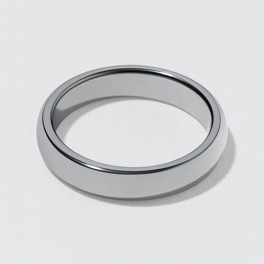 White Tungsten Classic Wedding Band - Polished 4mm