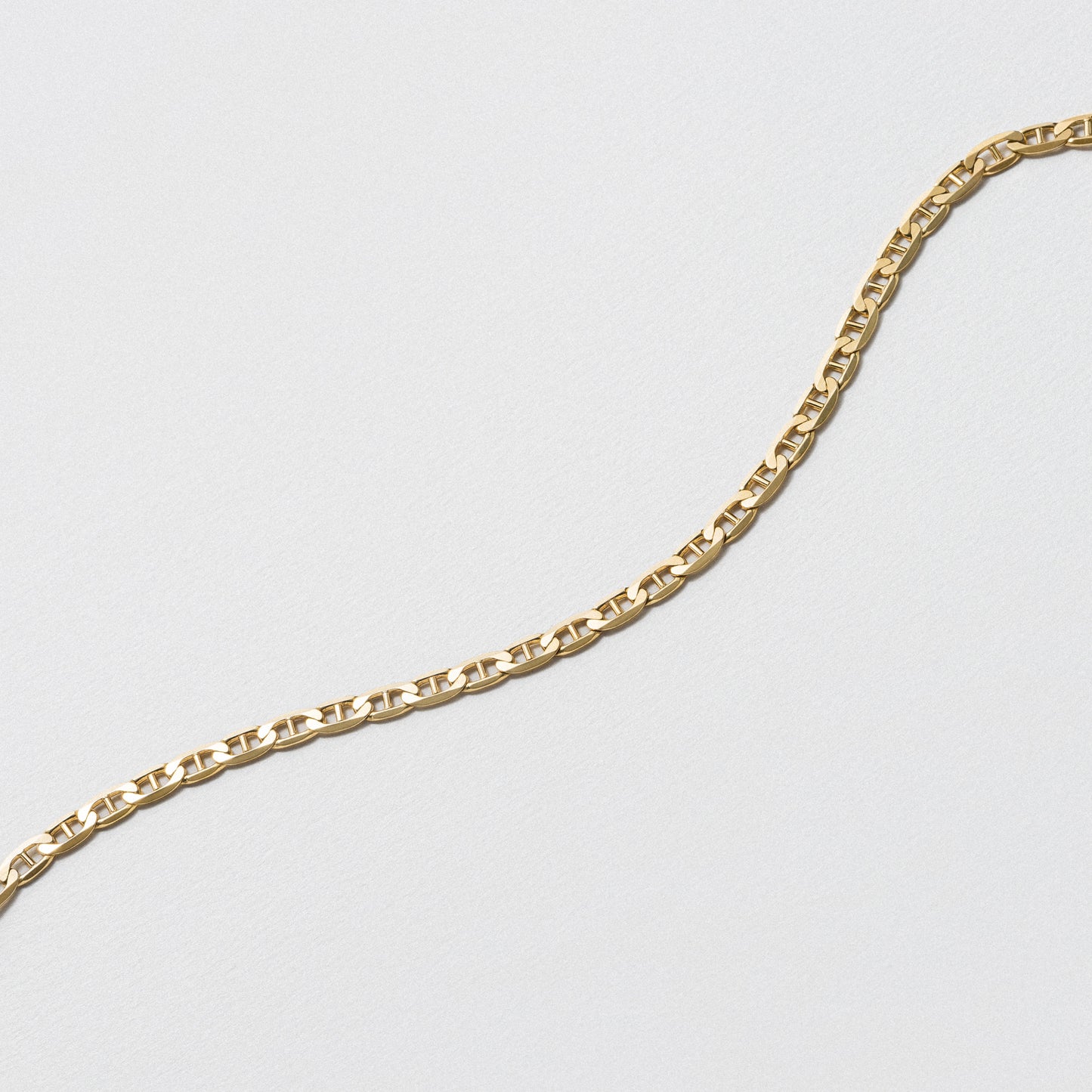 Yellow Gold Curb Anchor Bracelet - Polished 4.5mm