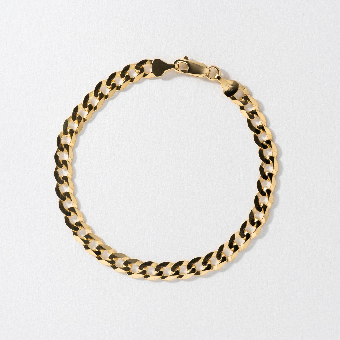 Yellow Gold Curb Bracelet - Polished 5.8mm