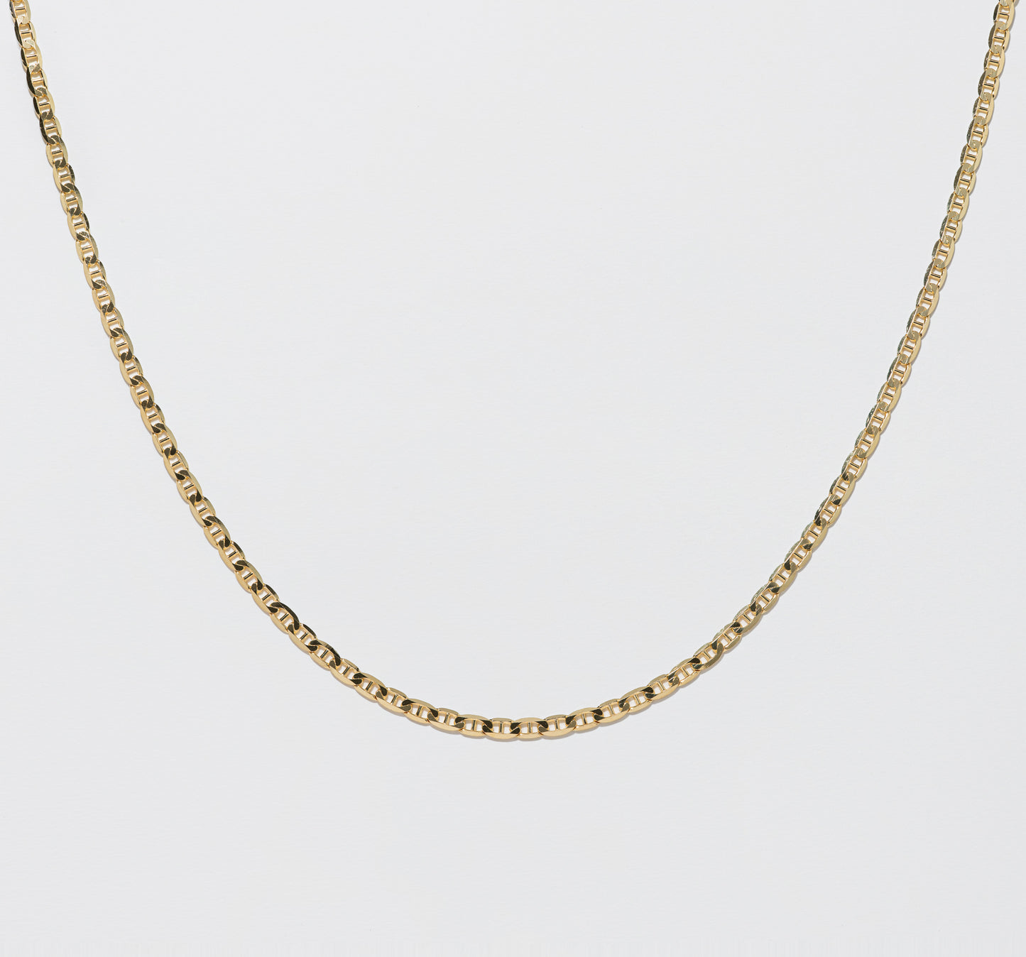 Yellow Gold Curbed Anchor Chain - Polished 4.5mm