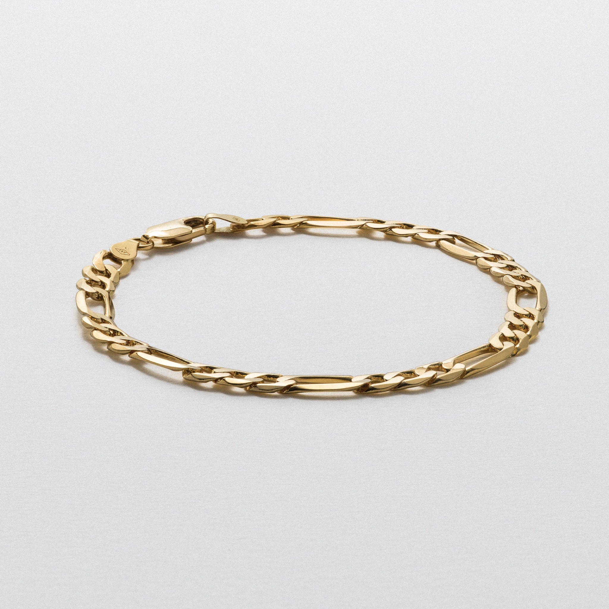 Mens gold sales figaro bracelet