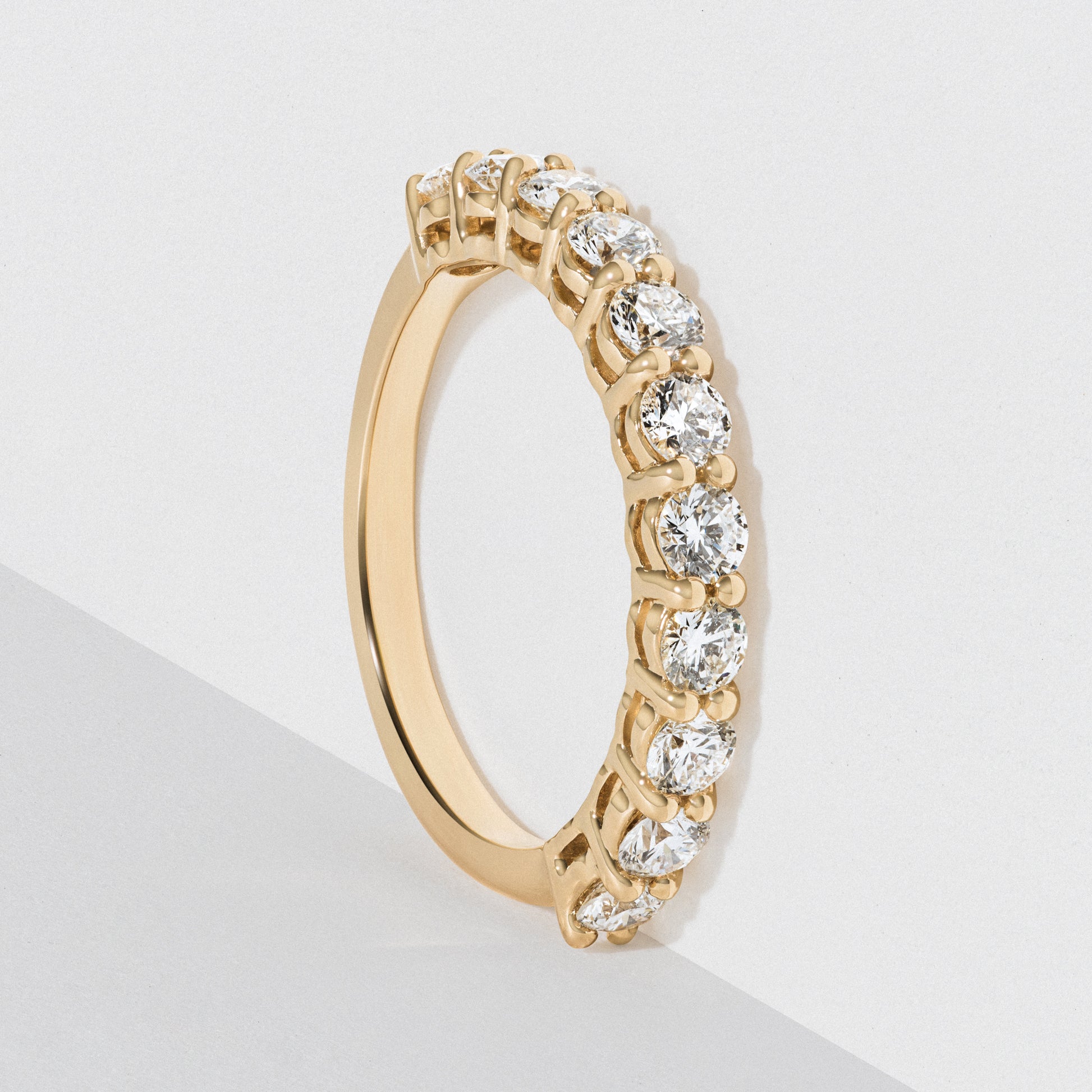 Diamond half eternity ring yellow gold Clearance