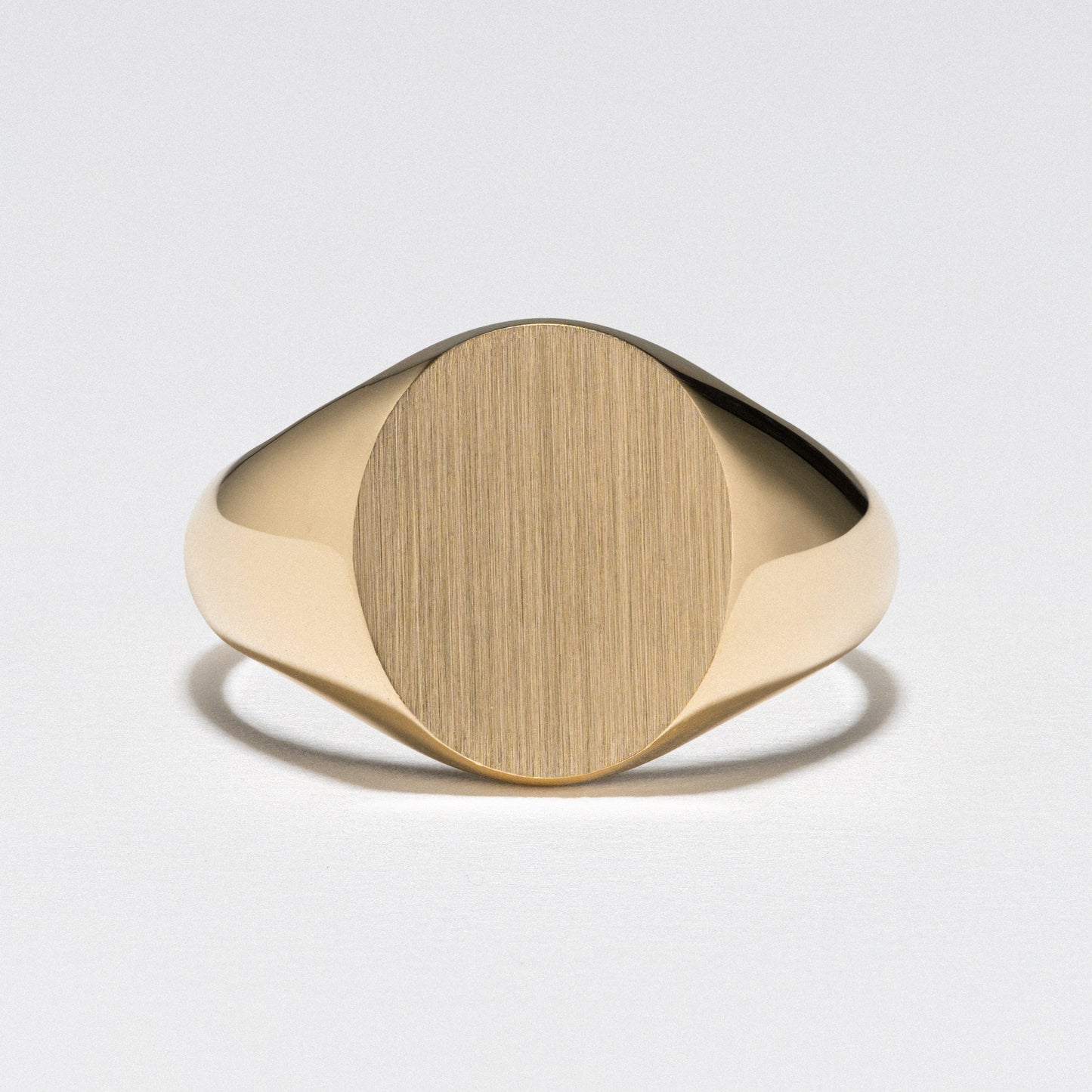 Yellow Gold Signet Ring, Oval - Polished